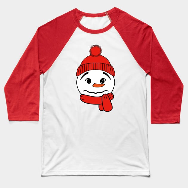 Winter Snowman Baseball T-Shirt by SartorisArt1